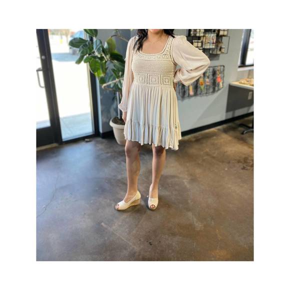 easel Dresses New Easel Crochet Gauze Dress In White Poshmark